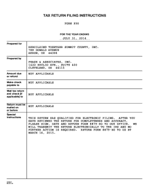 IRS Form 990 Tax Return