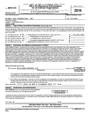IRS Form 8879-EO for Exempt Organizations