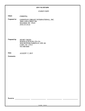 2014 Federal Exempt Organization Tax Return