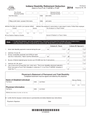 Indiana Disability Retirement Deduction Form