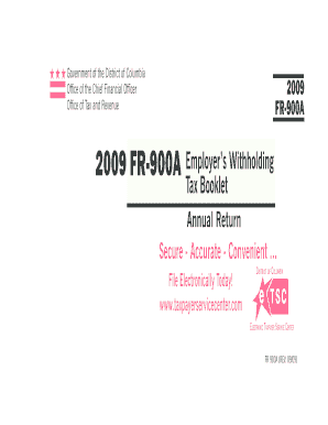 DC FR-900A Employer Withholding Tax Annual Return