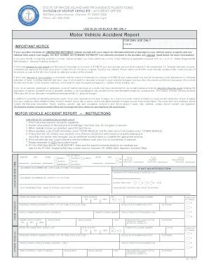 Rhode Island Motor Vehicle Accident Report