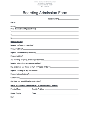 Boarding Admission Form