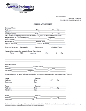 Credit Application Form