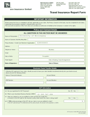 Travel Insurance Claim Form