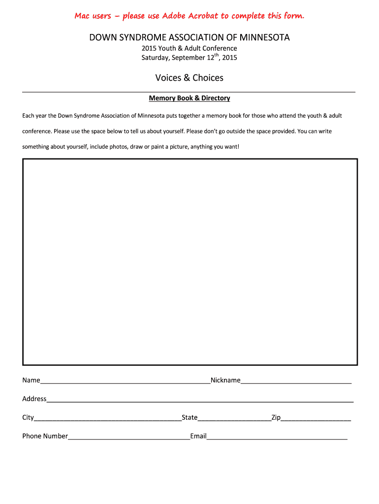 Fillable Online dsamn DOWN SYNDROME ASSOCIATION OF MINNESOTA Fax Email ...