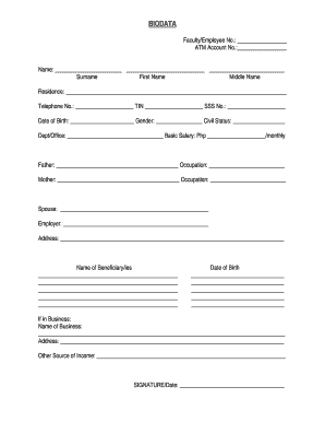 Employee Biodata Form