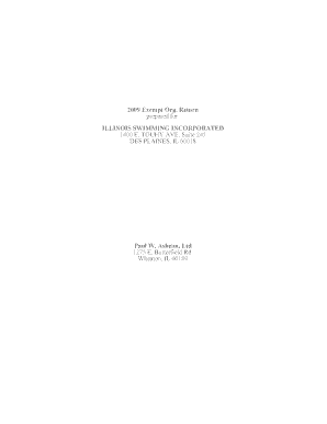 2009 Exempt Organization Tax Return