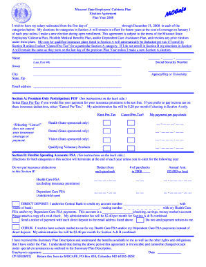 Missouri State Employees' Cafeteria Plan Election Agreement