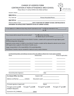 Change of Address Form