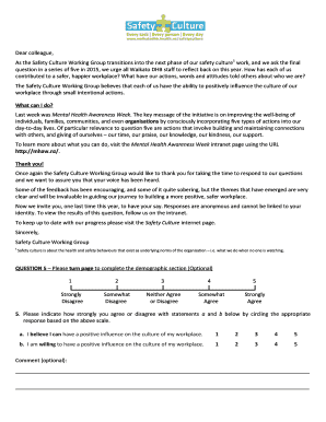 Safety Culture Survey Form