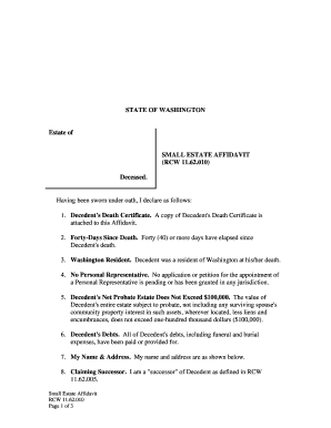 Washington Small Estate Affidavit