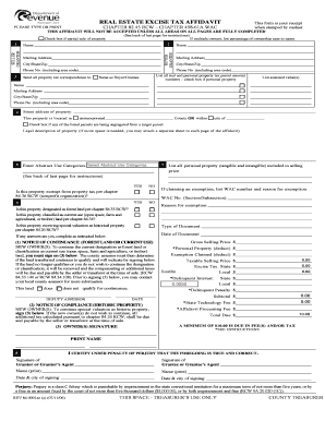 Washington Real Estate Excise Tax Affidavit