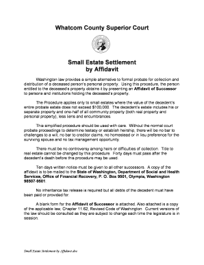 Washington Small Estate Settlement by Affidavit