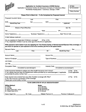 Aflac Accident Insurance Application
