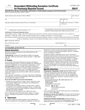California Nonresident Withholding Exemption Certificate