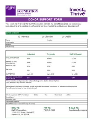 SMPS Foundation Donor Support Form