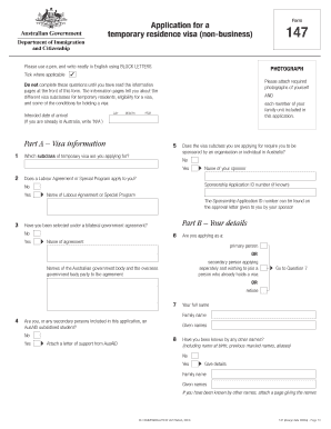 Australia Temporary Residence Visa Application