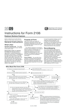 Instructions for Form 2106 Employee Business Expenses