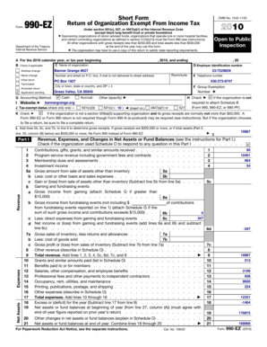 Form 990-EZ Tax Return