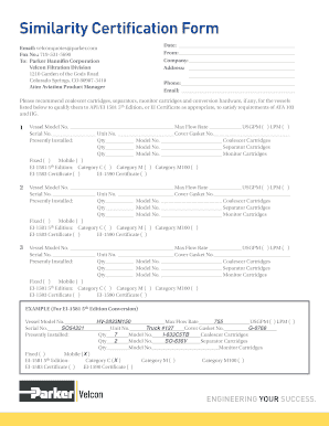 Similarity Certification Form