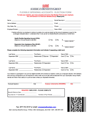 Flexible Spending Account Election Form