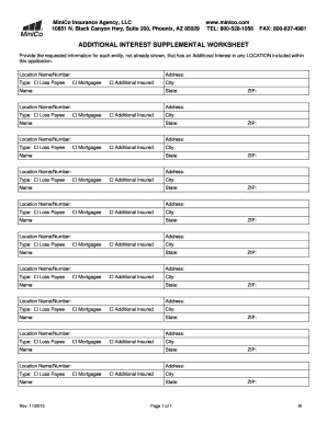 Additional Interest Supplemental Worksheet