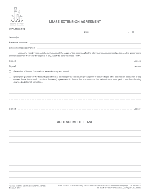 Lease Extension Agreement