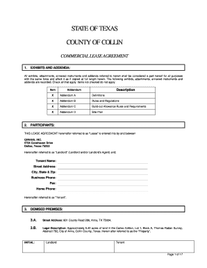 Texas Commercial Lease Agreement