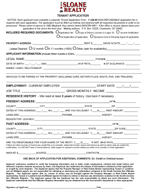 Tenant Application Form