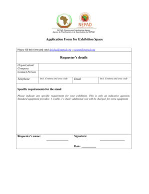 Application Form for Exhibition Space