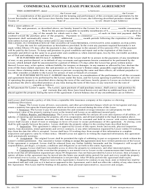 Commercial Master Lease Purchase Agreement