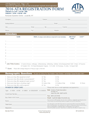 ATA Trade Show Registration Form
