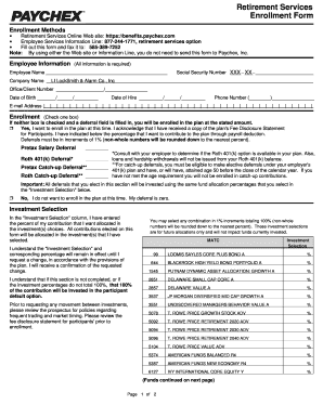 Retirement Services Enrollment Form