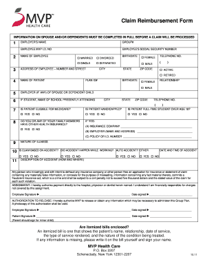 Claim Reimbursement Form