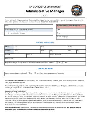 ADMINISTRATIVE MANAGER - Boring Fire District