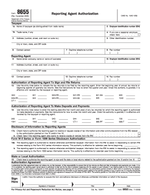 IRS Form 8655 Reporting Agent Authorization