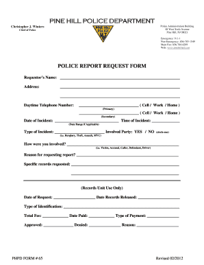 Police Report Request Form