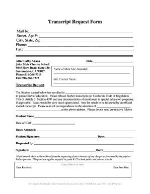 Transcript Request Form