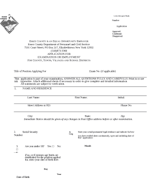 Essex County Employment Application Form