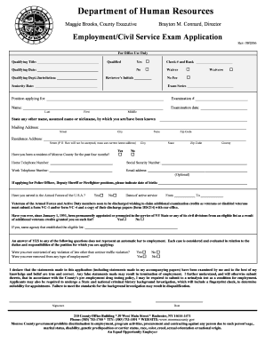 Monroe County Civil Service Exam Application