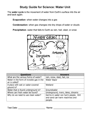 Science Water Unit Study Guide