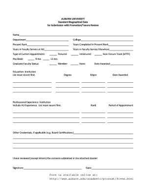 Employee performance agreement template - Promotion and Tenure Handbook