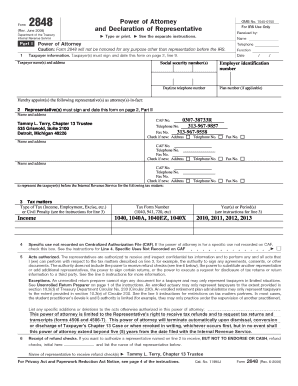 IRS Form 2848 Power of Attorney