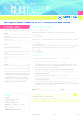 Super SA Income Protection Review Form