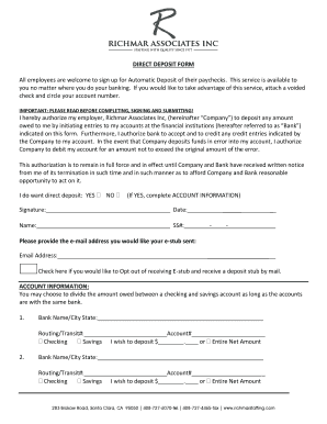 Direct Deposit Form