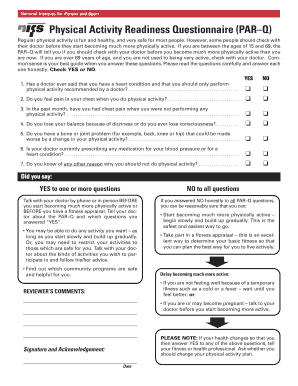 Physical Activity Readiness Questionnaire (PAR-Q)