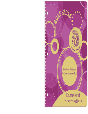 Duneland Intermediate Student Planner