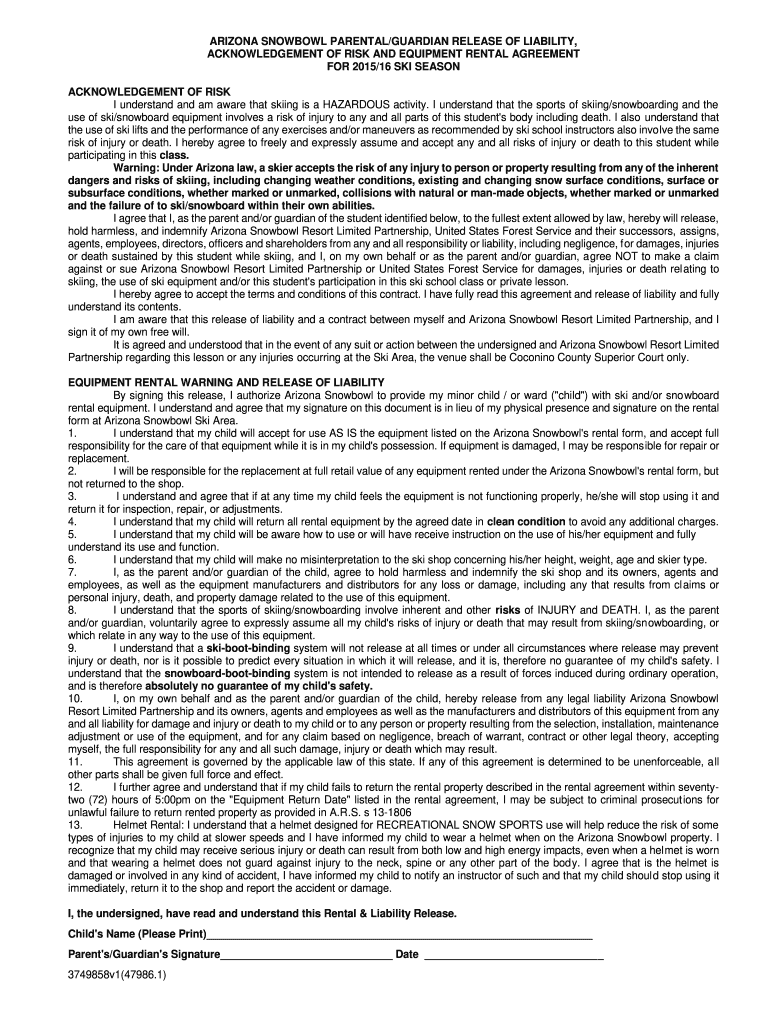 parental waiver form Preview on Page 1