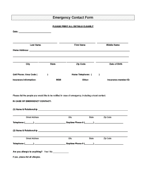 Emergency Contact Form